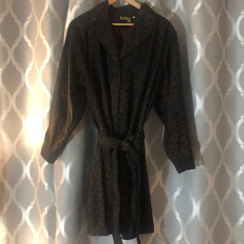 Leopard Print Rain Trench Coat